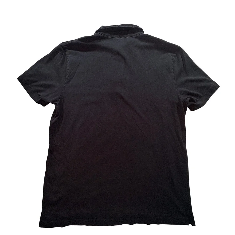 Banana Republic Polo Shirt Mens Large Black Pima Cotton Short Sleeve Casual